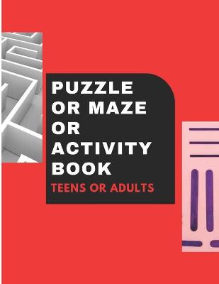 Book cover for Puzzle or Maze or Activity Book Teens or Adults