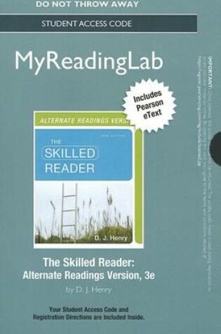 Cover of NEW MyLab Reading with Pearson eText -- Standalone Access Card -- for The Skilled Reader, Alternate Edition