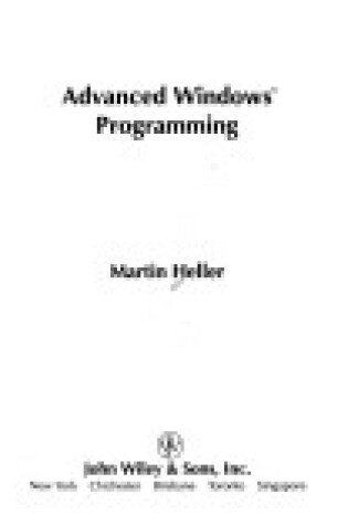 Cover of Advanced Windows Programming