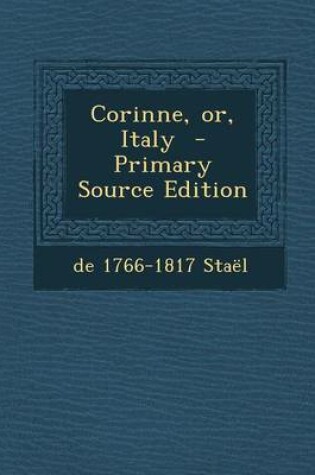 Cover of Corinne, Or, Italy