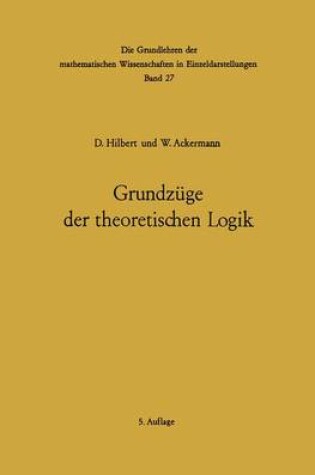 Cover of Grundz GE Der Theoretischen Logik