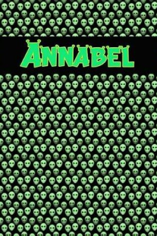 Cover of 120 Page Handwriting Practice Book with Green Alien Cover Annabel