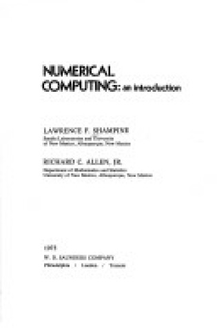 Cover of Numerical Computing