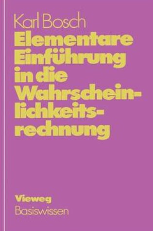 Cover of Elementare Einfuhrung in Die Wahrscheinlichkeitsrechnung