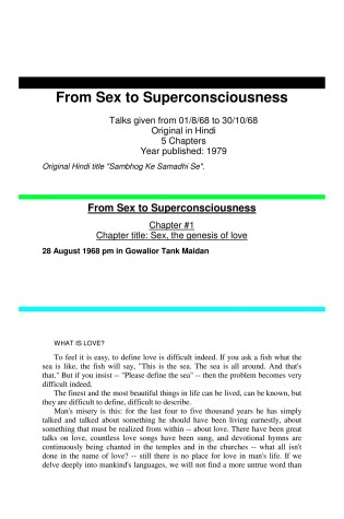 Cover of From Sex to Super-consciousness