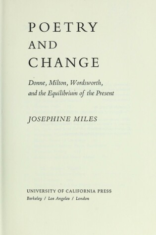 Cover of Poetry and Change