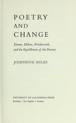 Book cover for Poetry and Change