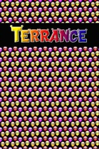 Cover of 120 Page Handwriting Practice Book with Colorful Alien Cover Terrance