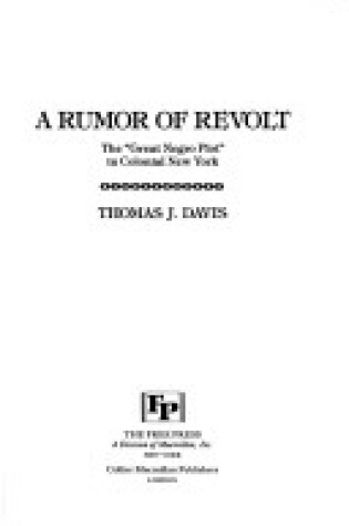 Cover of Rumor of Revolt