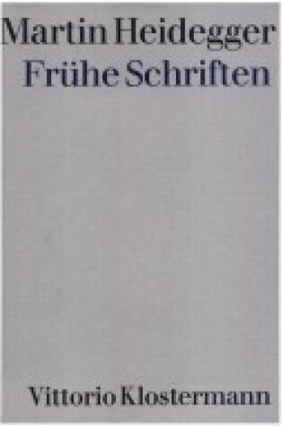 Cover of Fruhe Schriften