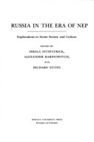 Cover of Russia in the Era of NEP
