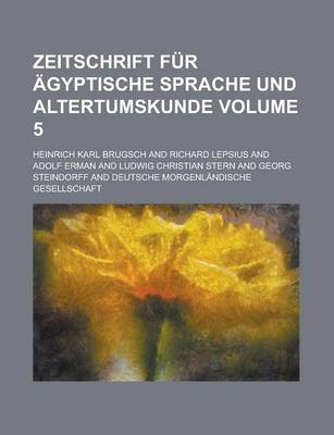 Book cover for Zeitschrift Fur Agyptische Sprache Und Altertumskunde Volume 5