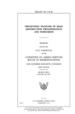 Cover of Preventing weapons of mass destruction proliferation and terrorism