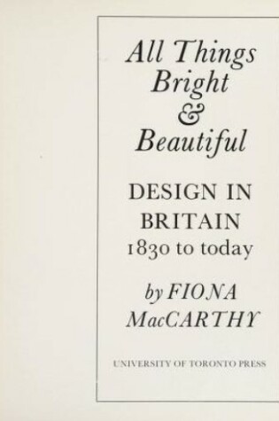 Cover of All Things Bright and Beautiful