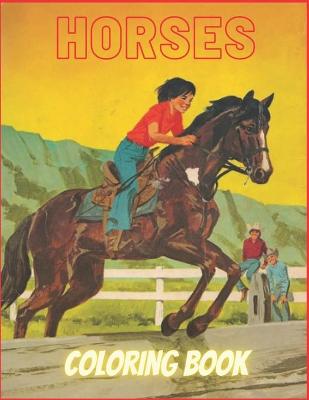 Book cover for horses coloring book