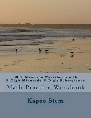 Book cover for 30 Subtraction Worksheets with 5-Digit Minuends, 5-Digit Subtrahends