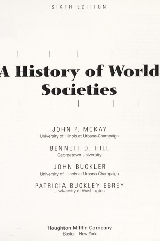 Cover of World Society Volume One Volume Two Sixth Edition, Custom Publication