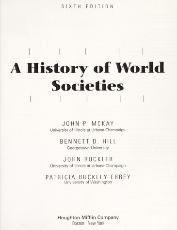 Book cover for World Society Volume One Volume Two Sixth Edition, Custom Publication