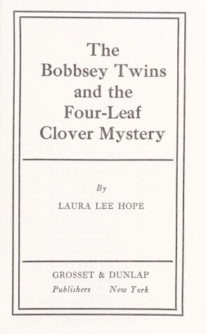 Book cover for Bobbsey Twins 00: Four-Leaf Clover