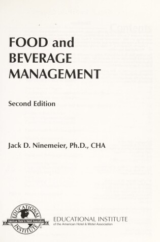 Cover of Food and Beverage Management