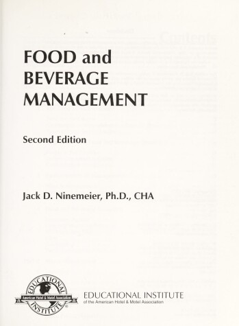 Book cover for Food and Beverage Management