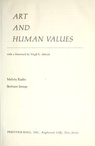 Book cover for Art and Human Values