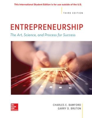 Book cover for ISE ENTREPRENEURSHIP: The Art, Science, and Process for Success