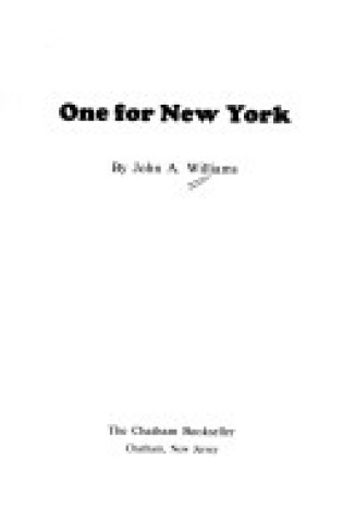 Cover of One for New York
