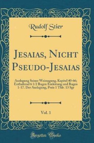 Cover of Jesaias, Nicht Pseudo-Jesaias, Vol. 1