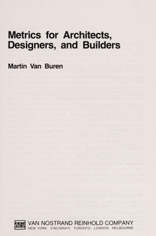 Cover of Metrics for Architects, Designers and Builders