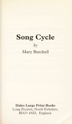 Book cover for Song Cycle