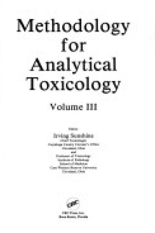 Cover of Methodology for Analt Toxicology