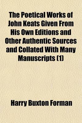 Book cover for The Poetical Works of John Keats (Volume 1)