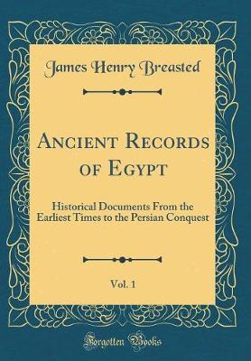 Book cover for Ancient Records of Egypt, Vol. 1
