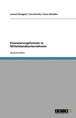 Book cover for Finanzierungsformen in Mittelstandsunternehmen