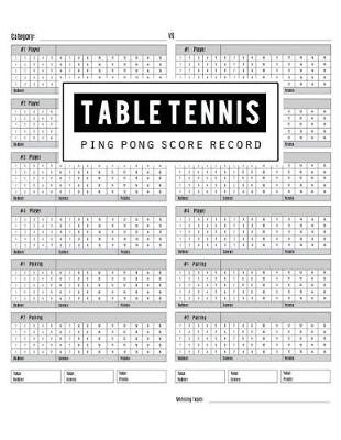 Book cover for Table Tennis Score Record