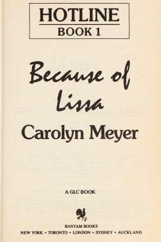 Cover of Because of Lissa