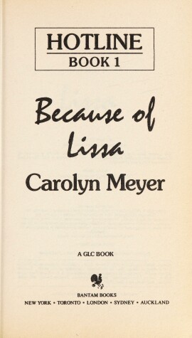 Book cover for Because of Lissa