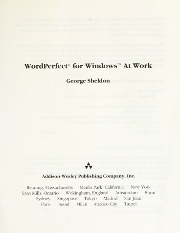 Book cover for WordPerfect 5.1 for Windows at Work