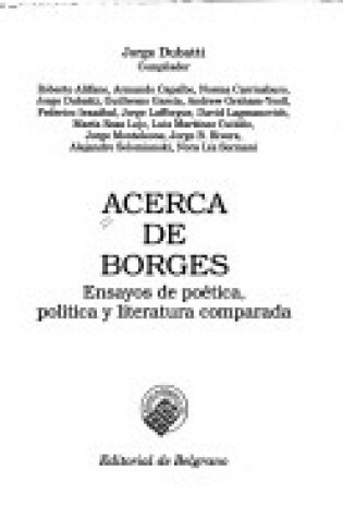 Cover of Acerca de Borges