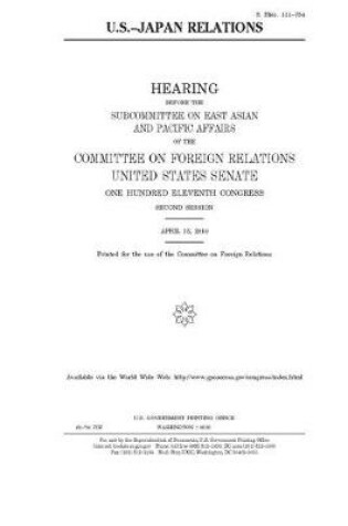 Cover of U.S.-Japan relations