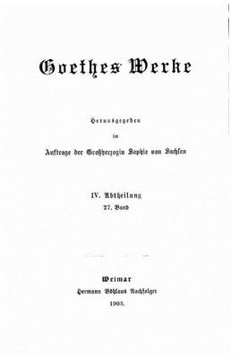 Book cover for Goethes werke - IV