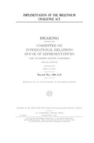 Cover of Implementation of the Millennium Challenge Act