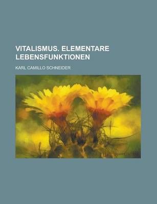 Book cover for Vitalismus. Elementare Lebensfunktionen