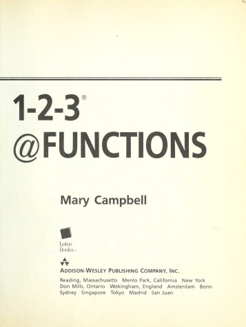 Book cover for Lotus Guide to 1-2-3 Functions