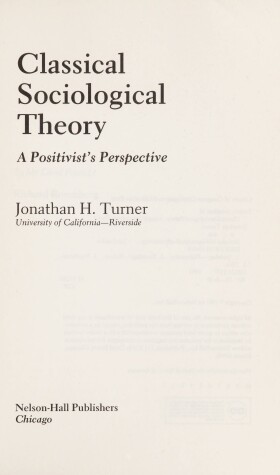 Book cover for Classical Sociological Theory