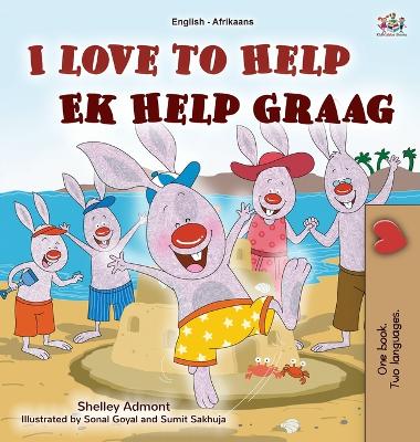 Book cover for I Love to Help (English Afrikaans Bilingual Children's Book)