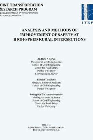 Cover of Analysis and Methods for Improvement of Safety at High-Speed Rural Intersections
