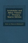 Book cover for Aristoteles Und Athen Volume 1