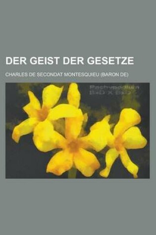 Cover of Der Geist Der Gesetze